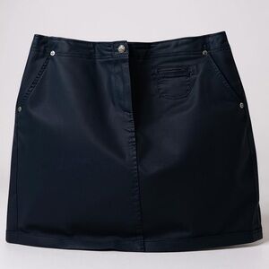 Larry Levine Navy Blue Skort Size 8 Classic Cotton Stretch Flattering Fit